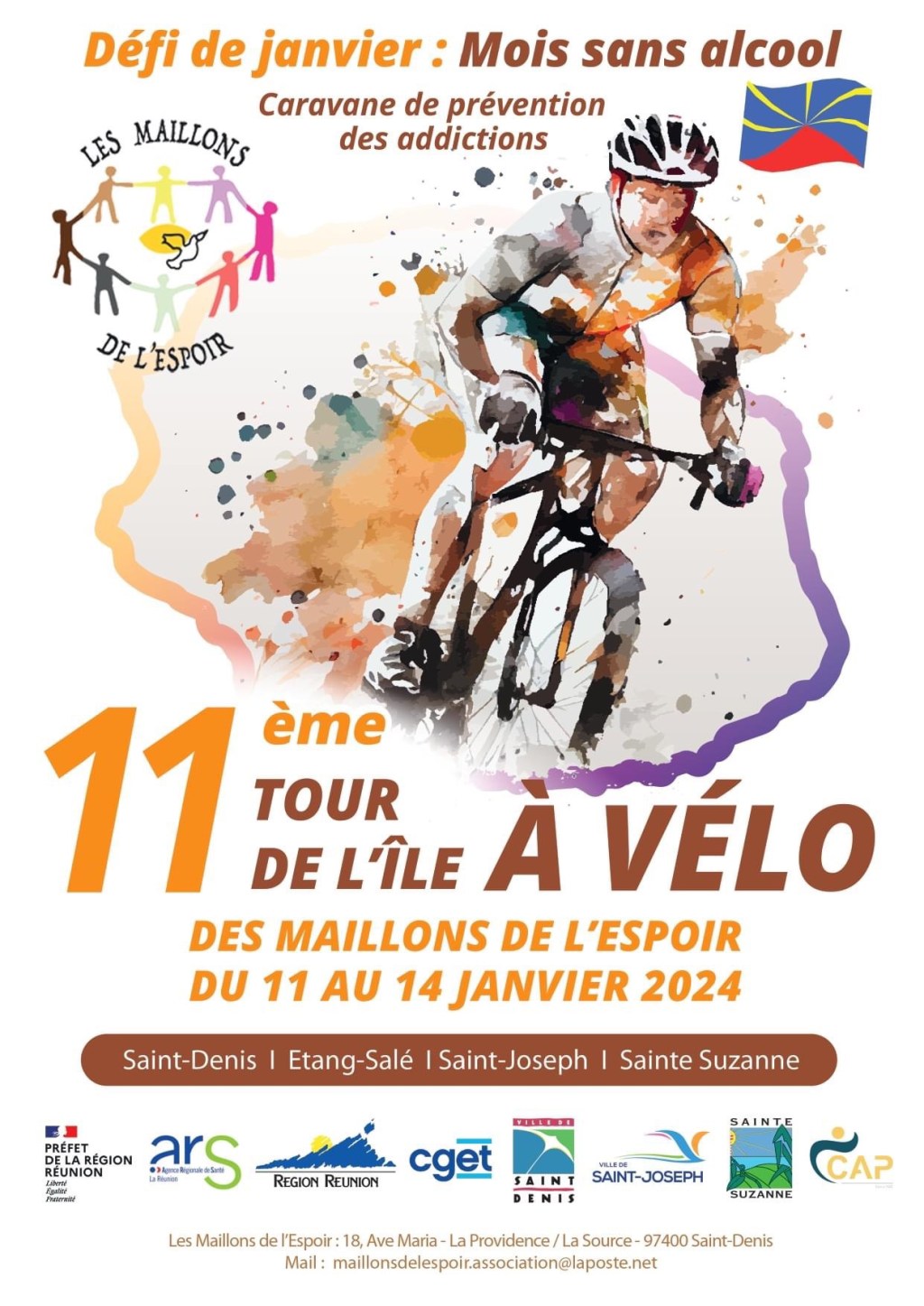 La Réunion : Les Maillons de l&rsquo;Espoir ont mis le cap sur la sobriété en pédalant pour le mois sans&nbsp;alcool